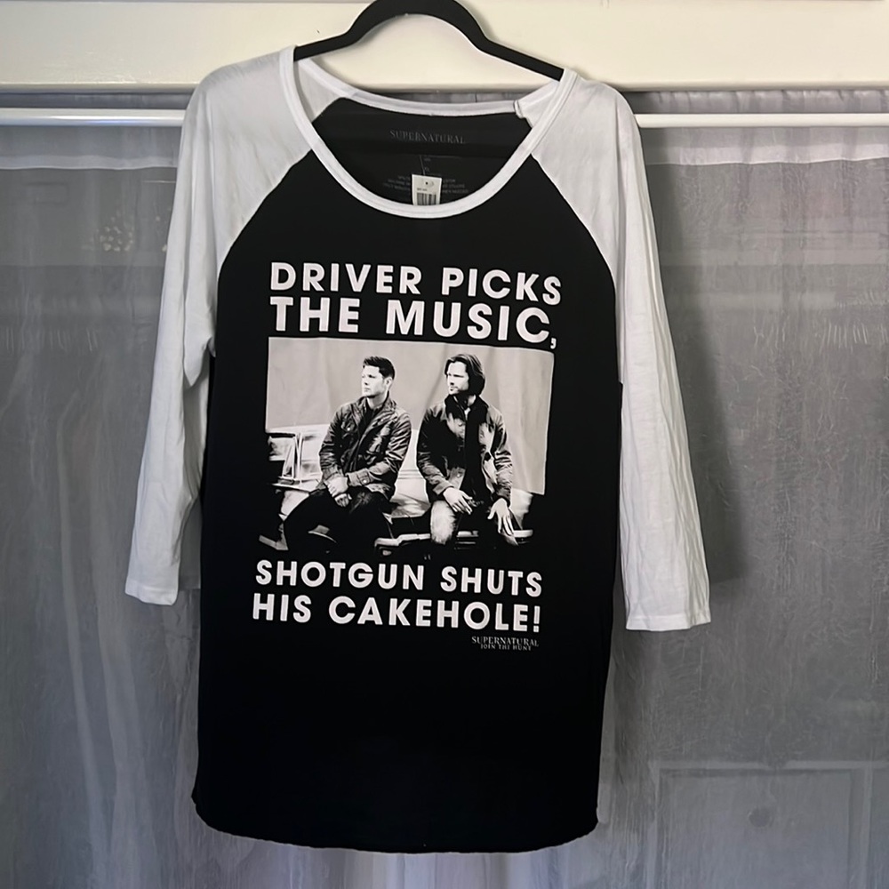 Hot Topic Supernatural Graphic Baseball T-shirt